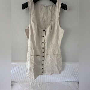 NWOT Reformation Beige Linen Dress SZ: 12